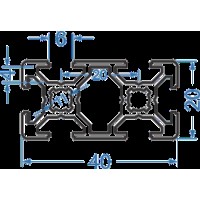 Алюминиевый станочный профиль 20x40