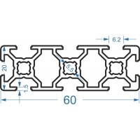 Алюминиевый станочный профиль 20x60