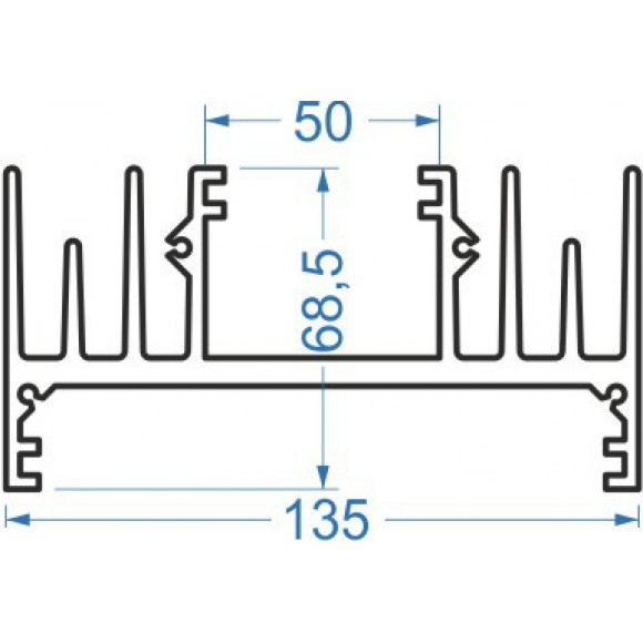 Алюминиевый радиаторный профиль 135x68,5