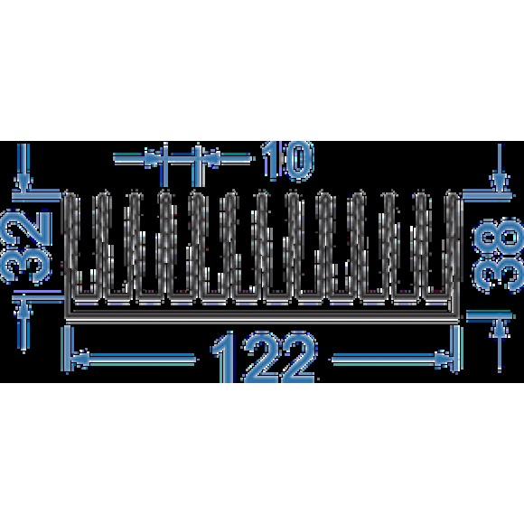 Алюминиевый радиаторный профиль 122x38