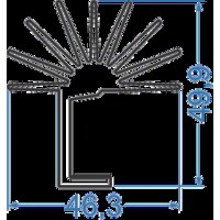 Алюминиевый радиаторный профиль 46,3x49,9
