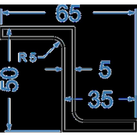 Алюминиевый Z-профиль 50x35x5