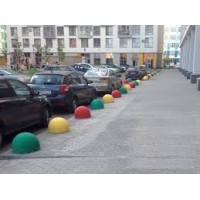 Полусфера антипарковочная бетонная 600х320 мм. зеленый цвет.