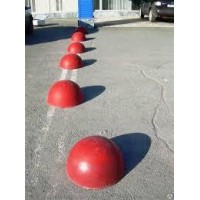 Полусфера антипарковочная бетонная 500х250 мм. красный цвет.